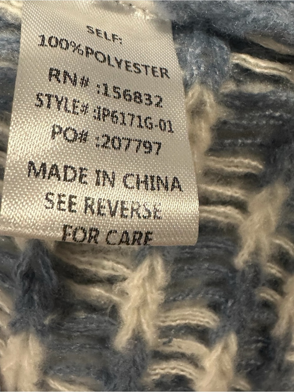 BiBi Blue and Cream Checkerboard Open-Front Cardigan Lg - Picture 5 of 5